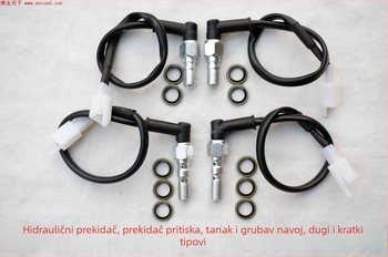 Prekidač stražnje svjetla za motocikl i električni bicikl, hidraulični tlak prekidač, navoji M10x1, M10x1.25, 3/8-24
