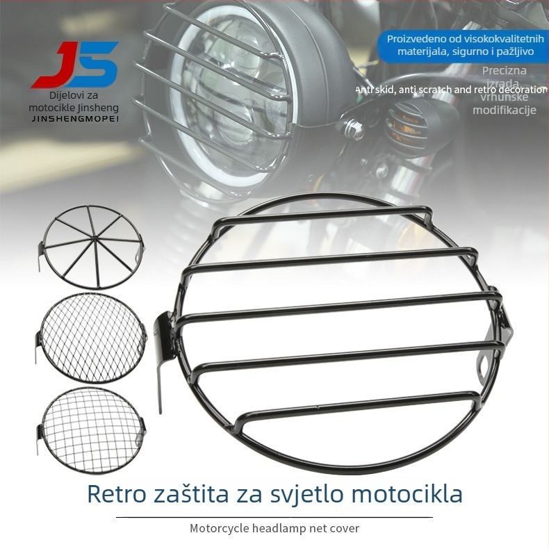 Mrežasti poklop svjetla motocikla od aluminijske legure – JS marka, stil: mrežasti poklop svjetla