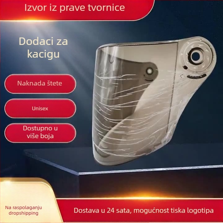 Crna kaciga za motocikl s smeđim prozirnim vizirom 802