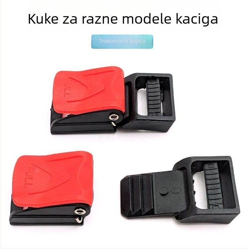 Kaciga za električna vozila i motocikle: kopča za kaiš, zatvarač i kopča za bradu