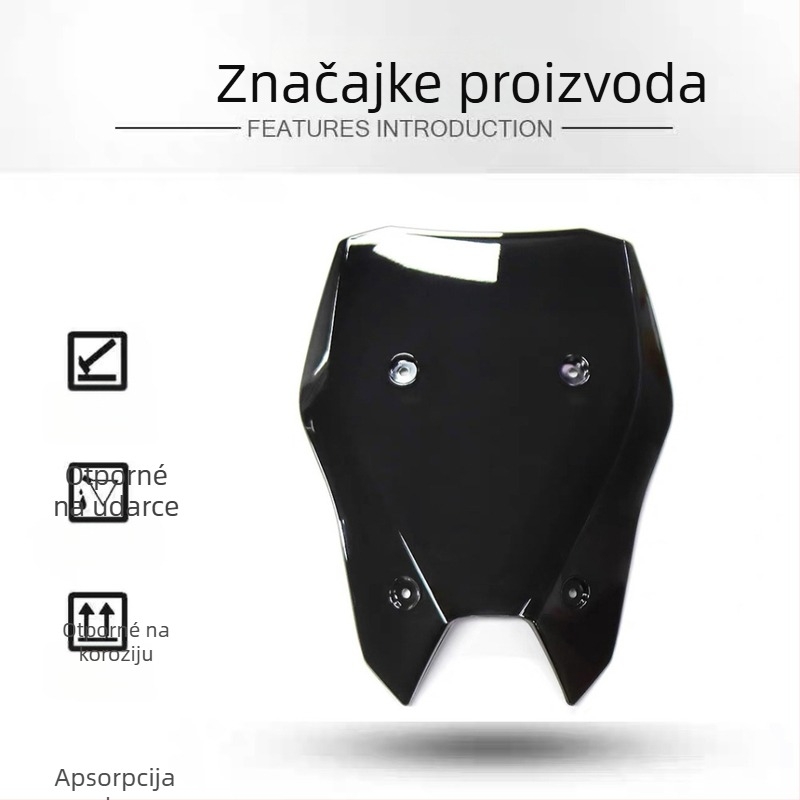 Prednje vjetrobransko staklo za Kawasaki Z900/SE 2025-2026 — Povišeno, PC plastika, Kompatibilno s Z900/SE 2025-2026