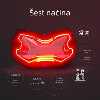 Bežično svjetlo kacige za motocikl s upozorenjem, USB punjenjem, baterijom i signalizacijom smjera