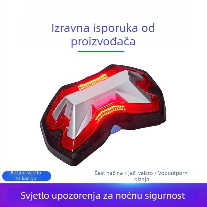 Bežično svjetlo kacige za motocikl s upozorenjem, USB punjenjem, baterijom i signalizacijom smjera