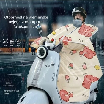 Ekstra debeli pokrivač otporan na vjetar za električna vozila i motocikle, s fleksom, univerzalni jednodjelni dizajn za zimsku toplinu