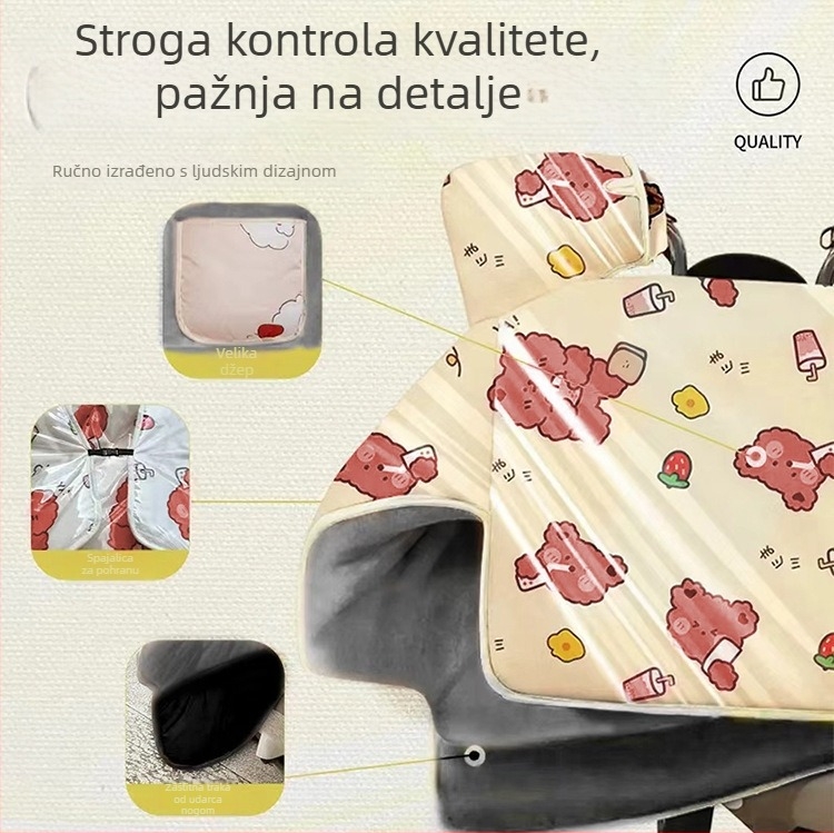 Ekstra debeli pokrivač otporan na vjetar za električna vozila i motocikle, s fleksom, univerzalni jednodjelni dizajn za zimsku toplinu