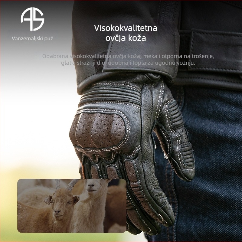 Rukavice za motocikl za proljeće i jesen, prozračne, otporne na habanje, protuklizne, podesive, model V10, ABS