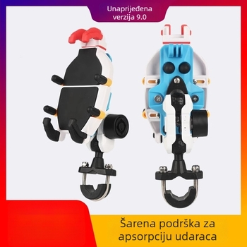 Držač za telefon za motocikl i električno vozilo s osamokrakom hvatanjem, amortizacija, protiv krađe, protiv vibracija, za navigaciju dostavljača