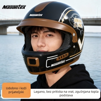 MASONTEX ABS full-face kaciga za električne motocikle, 3C GB811-2022A, za sve sezone, za motocikle (Brand MASONTEX; Materijal: ABS; Certifikacija: GB811-2022A; Stil: full-face; Sezone: sve sezone)