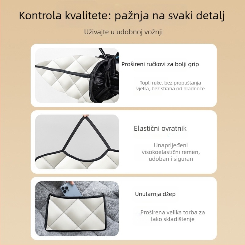 Navlaka za prednje staklo električnih vozila - PVC, vodootporna, s fleece izolacijom za zimu, pogodna za motocikle, tricikle i elektromobil