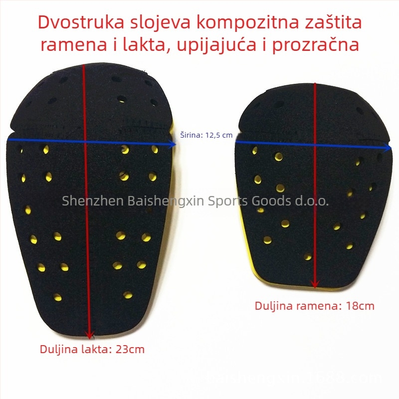 Motociklistička zaštitna oprema s memorijskom pjenom – 5-dijelni sklop s ugrađenim odvojivim sustavom, zaštita ramena, lakta i leđa