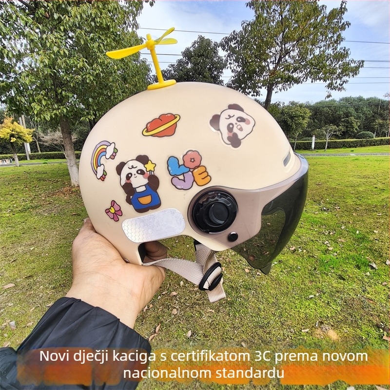 ABS dječja polovinska kaciga za električne motocikle, 3C certifikat, uzrast 7–15 godina, ljetna zaštita od sunca
