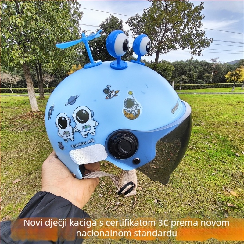 ABS dječja polovinska kaciga za električne motocikle, 3C certifikat, uzrast 7–15 godina, ljetna zaštita od sunca