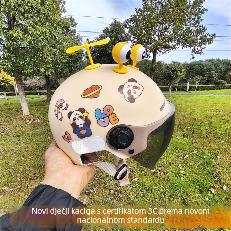 ABS dječja polovinska kaciga za električne motocikle, 3C certifikat, uzrast 7–15 godina, ljetna zaštita od sunca
