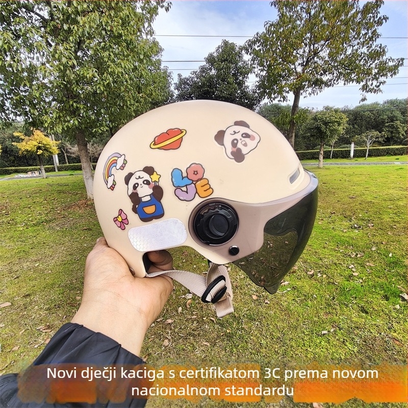 ABS dječja polovinska kaciga za električne motocikle, 3C certifikat, uzrast 7–15 godina, ljetna zaštita od sunca