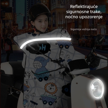 Navlaka za vjetrobran od Oxford platna, zimska fleece podstava, vodootporna i otporna na vjetar, univerzalna za četiri sezone, za električna vozila, motocikle i tricikle
