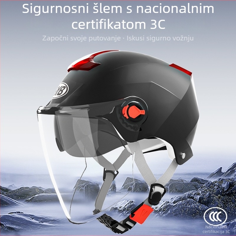 BYB kaciga za motocikl, ABS materijal, 3C certificiran, unisex, broj certifikata 2024091105021704