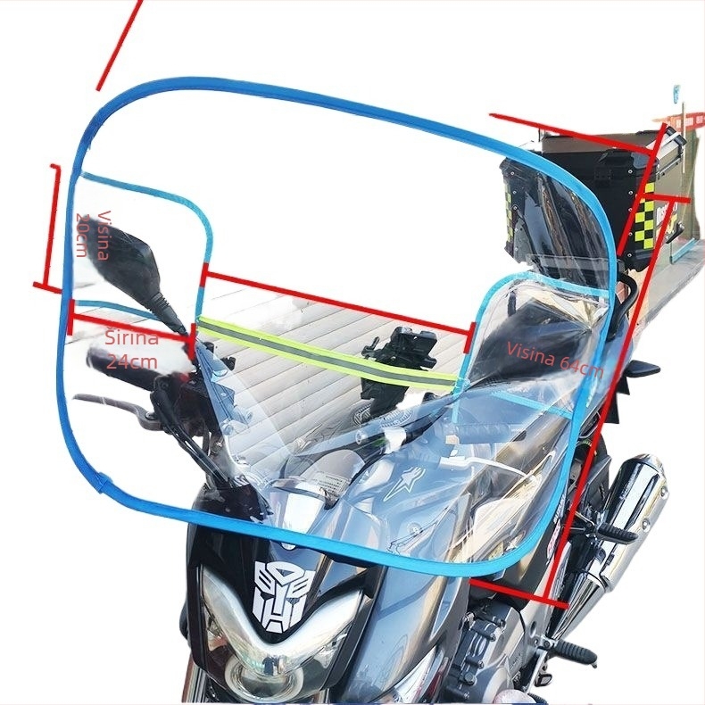 Prednje vjetrobransko staklo za motocikl — prozirno HD, debeli PVC materijal, zaštita od kiše i zaštita za noge, univerzalno za električna vozila zimi