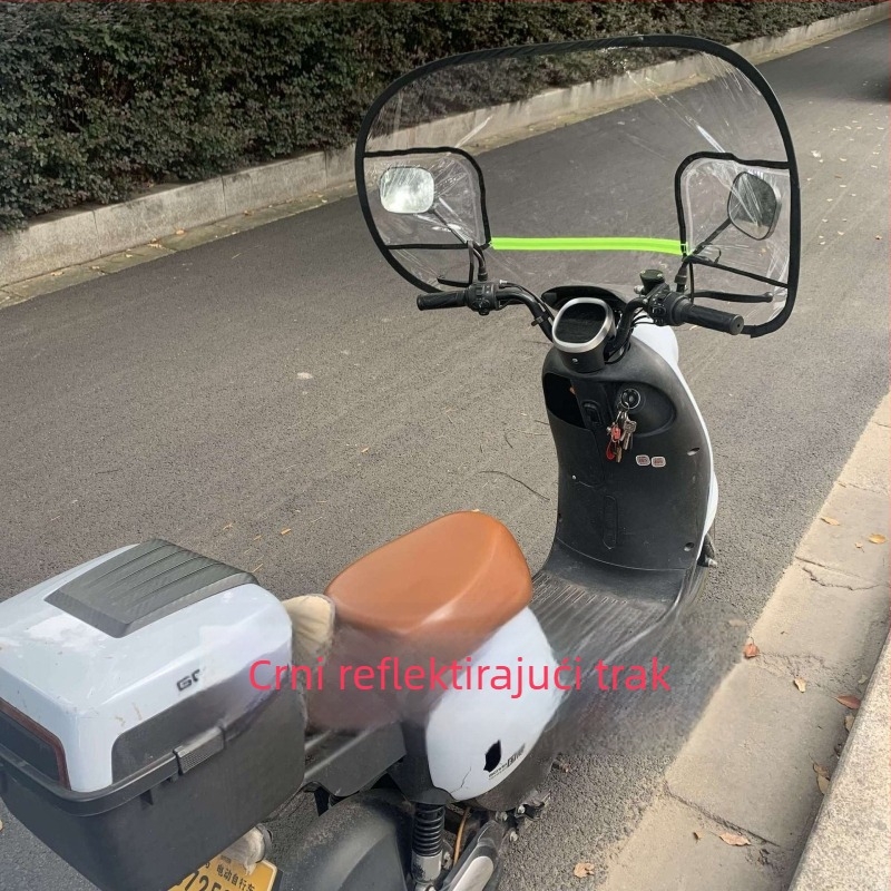 Prednje vjetrobransko staklo za motocikl — prozirno HD, debeli PVC materijal, zaštita od kiše i zaštita za noge, univerzalno za električna vozila zimi