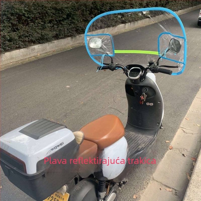 Prednje vjetrobransko staklo za motocikl — prozirno HD, debeli PVC materijal, zaštita od kiše i zaštita za noge, univerzalno za električna vozila zimi