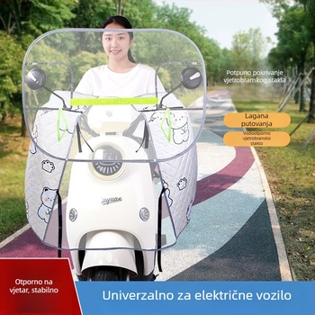 Univerzalna prednja zaštita od vjetra za električna vozila, zaštita za noge i ruke, cijele godine