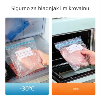 Zapečaćena vrećica za hranu za očuvanje svježine | Materijal PE | Pogodno za mikrovalnu pećnicu | Otpornost na temperaturu -30°C do 180°C | 1 kom