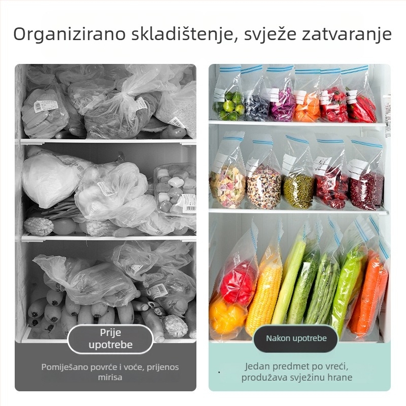 Zapečaćena vrećica za hranu za očuvanje svježine | Materijal PE | Pogodno za mikrovalnu pećnicu | Otpornost na temperaturu -30°C do 180°C | 1 kom