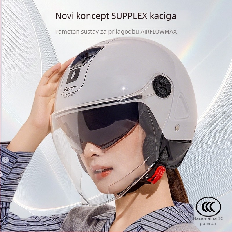 DTN 3/4 kaciga za električna vozila — ABS, uklonjiva podstava, vjetrovita za sve sezone, univerzalni prilagodba, 3C potvrda