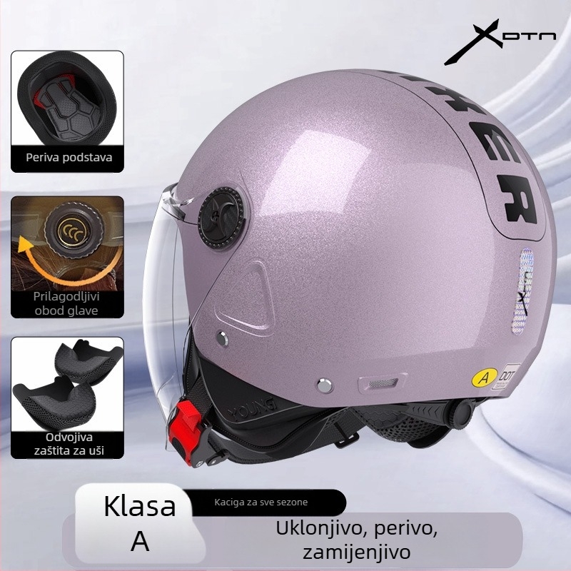 DTN 3/4 kaciga za električna vozila — ABS, uklonjiva podstava, vjetrovita za sve sezone, univerzalni prilagodba, 3C potvrda
