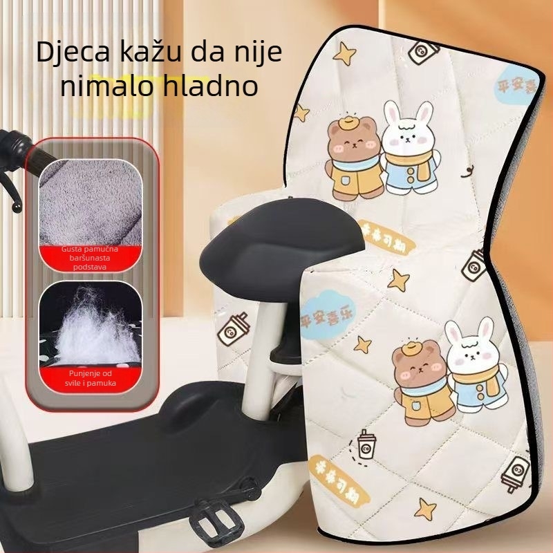 Pokrivač za stražnje sjedalo električnog vozila, stil roditelj-dijete, zimski flis, odvojivi, ekstra debeli za odrasle