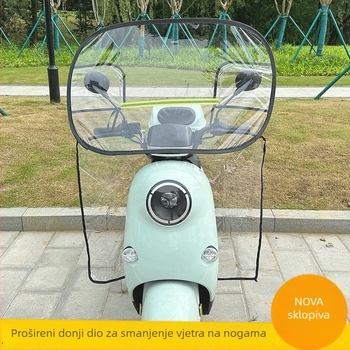 Prozirna produžena kišna zaštita za prednje staklo električnog motocikla, otporna na vjetar i za zimu