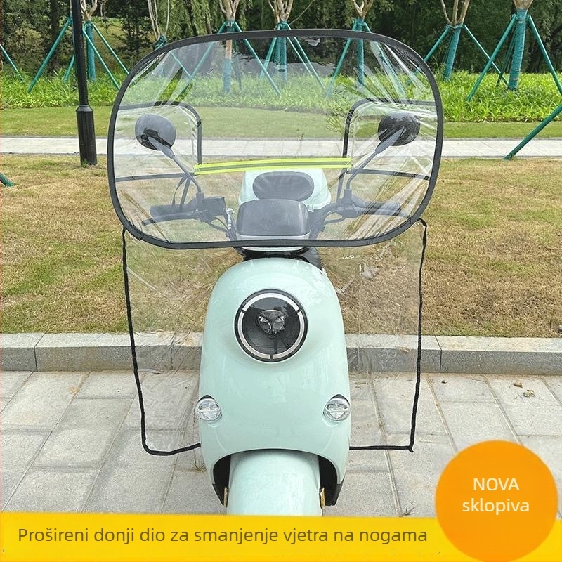 Prozirna produžena kišna zaštita za prednje staklo električnog motocikla, otporna na vjetar i za zimu