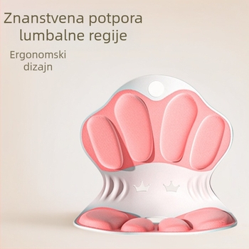 Ergonomska uredska podložnica za sjedenje s lumbalnom podrškom i naslonom za leđa – punjenje memorijskom pjenom, PP materijal, moderno minimalistički stil