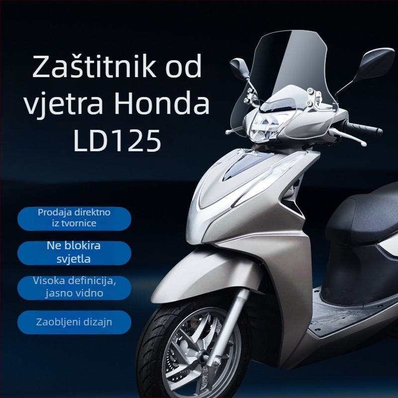 Vjetrobran za motocikl Wuyang Honda LD125 – PMMA, prilagodljiv, ne-reflektirajući