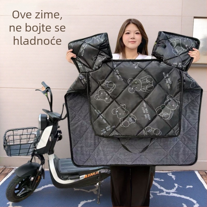 Vjetrootpornost deka za električne motocikle sa zimskom podstavom, Oxford tkanina, vodootporna, topla, moguć ispis logotipa