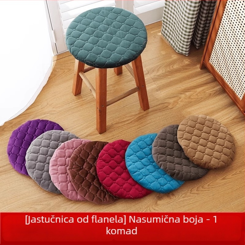 Okrugli jastučić za stolicu – debela verzija za jesen/zimu, flanel površina, punilo od velura, modern minimalistički stil