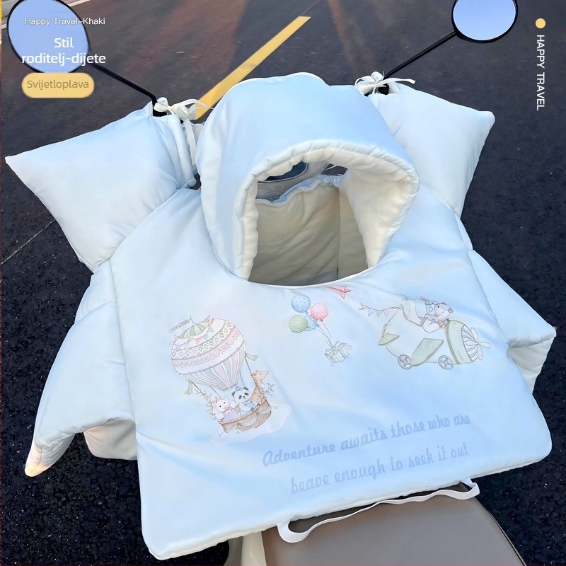 Vjetrozaštitni quilt za električne motocikle, s flis unutarnjim i dodatnom debljinom, vodootporno, od Oxford platna, kompatibilno s Yadea i Aima.