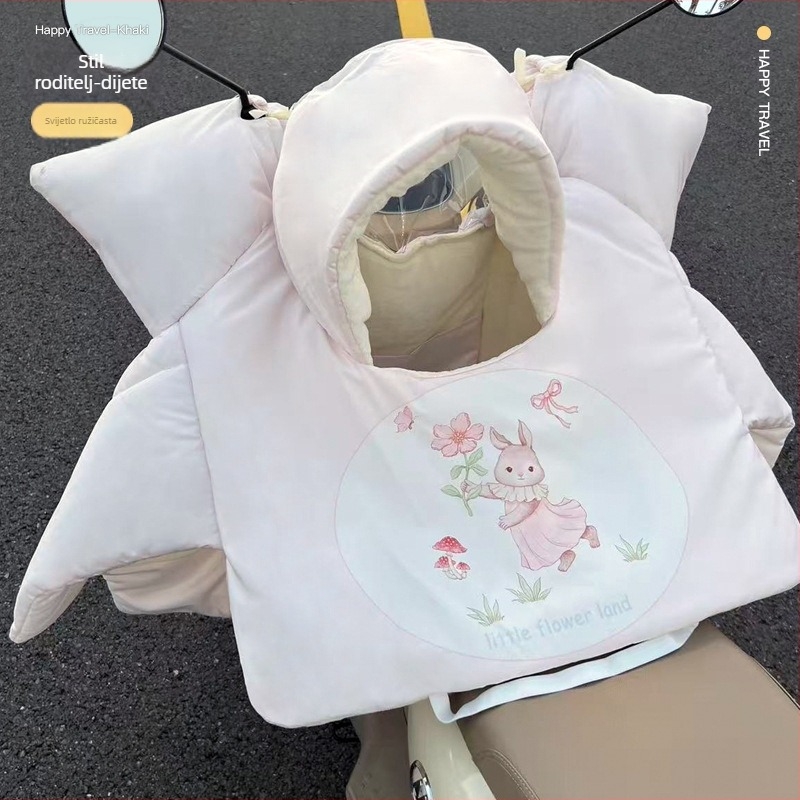 Vjetrozaštitni quilt za električne motocikle, s flis unutarnjim i dodatnom debljinom, vodootporno, od Oxford platna, kompatibilno s Yadea i Aima.