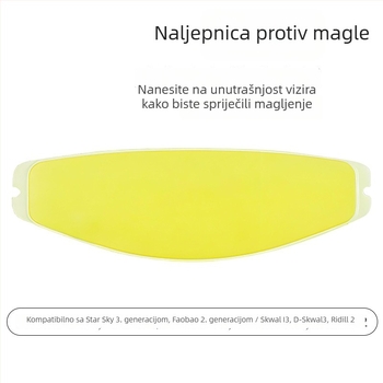 Naljepnica protiv zamagljivanja za kacigu motociklističku s punim licem (model: Shark anti-fog patch; namjena: protiv zamagljivanja; kompatibilnost: kacige Shark)