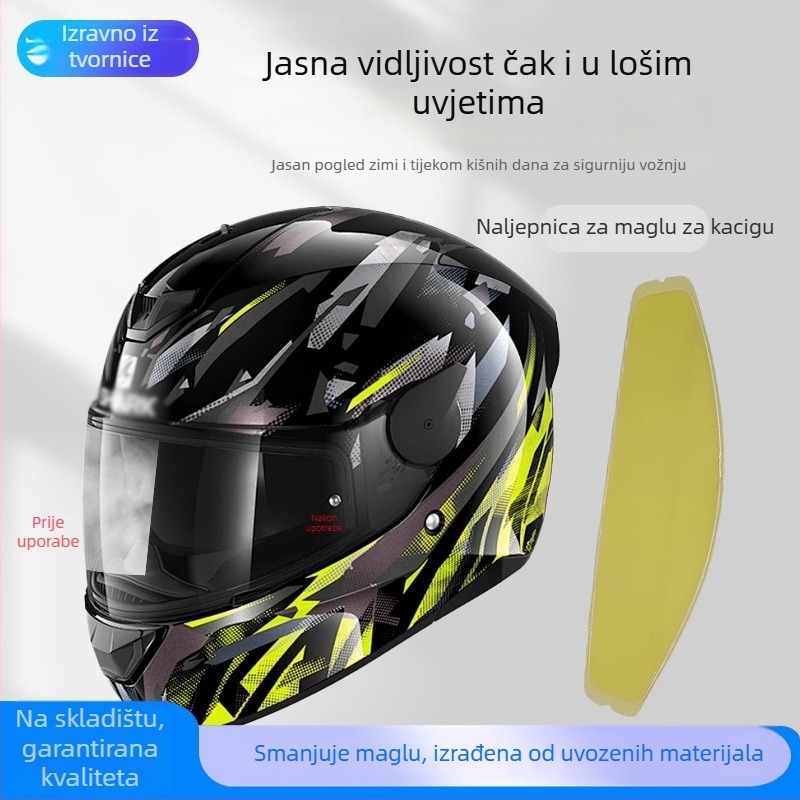 Naljepnica protiv zamagljivanja za kacigu motociklističku s punim licem (model: Shark anti-fog patch; namjena: protiv zamagljivanja; kompatibilnost: kacige Shark)