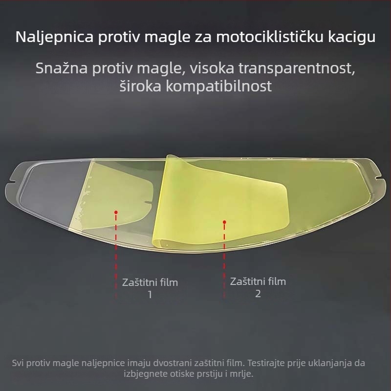 Naljepnica protiv zamagljivanja za kacigu motociklističku s punim licem (model: Shark anti-fog patch; namjena: protiv zamagljivanja; kompatibilnost: kacige Shark)