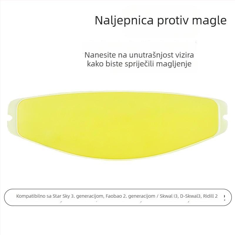 Naljepnica protiv zamagljivanja za kacigu motociklističku s punim licem (model: Shark anti-fog patch; namjena: protiv zamagljivanja; kompatibilnost: kacige Shark)