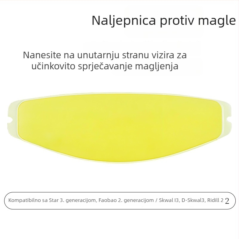 Naljepnica protiv zamagljivanja za kacigu motociklističku s punim licem (model: Shark anti-fog patch; namjena: protiv zamagljivanja; kompatibilnost: kacige Shark)