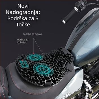 Sjedalo za motocikl s uzorkom ćelija poput pčelinjih saća, TPE materijal, marka Youtai, amortizirajuće, za sve sezone, prozračno