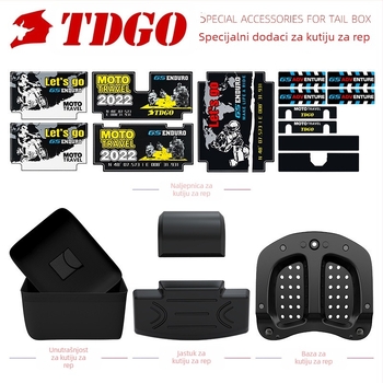 TDGO set dodatne opreme za prtljažnik: naslon za kvadratnu kutiju, unutarnja obloga, naljepnice, osnovna pločica (Brand: TDGO; Prilagodba: Da; Materijal: pribor; Stil: Knight protective gear)