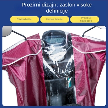 Zaštita od kiše za prednji dio električnog vozila s panelom instrument ploče, središnjom kontrolom, volanom i pedalama – univerzalno, otporna na vjetar deka, Materijal: Drugo