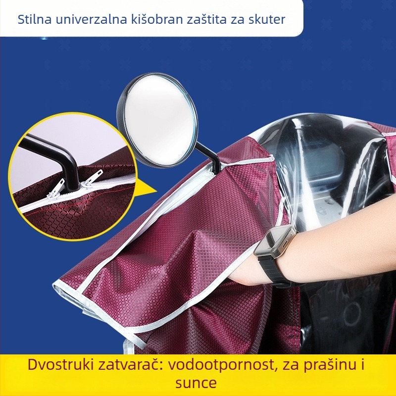 Zaštita od kiše za prednji dio električnog vozila s panelom instrument ploče, središnjom kontrolom, volanom i pedalama – univerzalno, otporna na vjetar deka, Materijal: Drugo