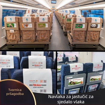 Jastuk za glavu s ručnikom za zrakoplove, vlakove i autobuse – Xiangjia, pamuk punjenje, poliester-pamuk površina, otisak logotipa, univerzalno za sve sezone, dekorativna uporaba