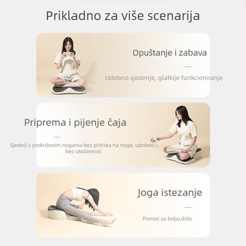 Jastučnica za meditaciju za sjedenje prekriženih nogu, prijenosna i debela, ergonomska, punjenje od memorijske pjene i poliester navlaka