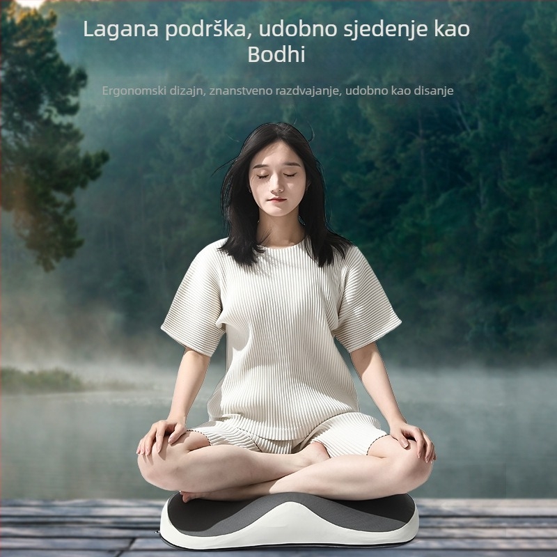 Jastučnica za meditaciju za sjedenje prekriženih nogu, prijenosna i debela, ergonomska, punjenje od memorijske pjene i poliester navlaka