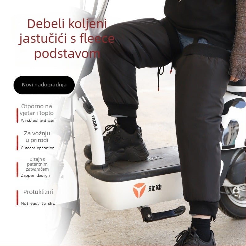 Zaštita koljena za motocikle i vožnju biciklom, podstavljena flisom, vodootporna i otporna na vjetar za zimu